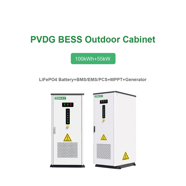 100kWh+55kW Industrial Battery Cabinet with LiFePO4 Battery and IP54 Protection for Energy Storage